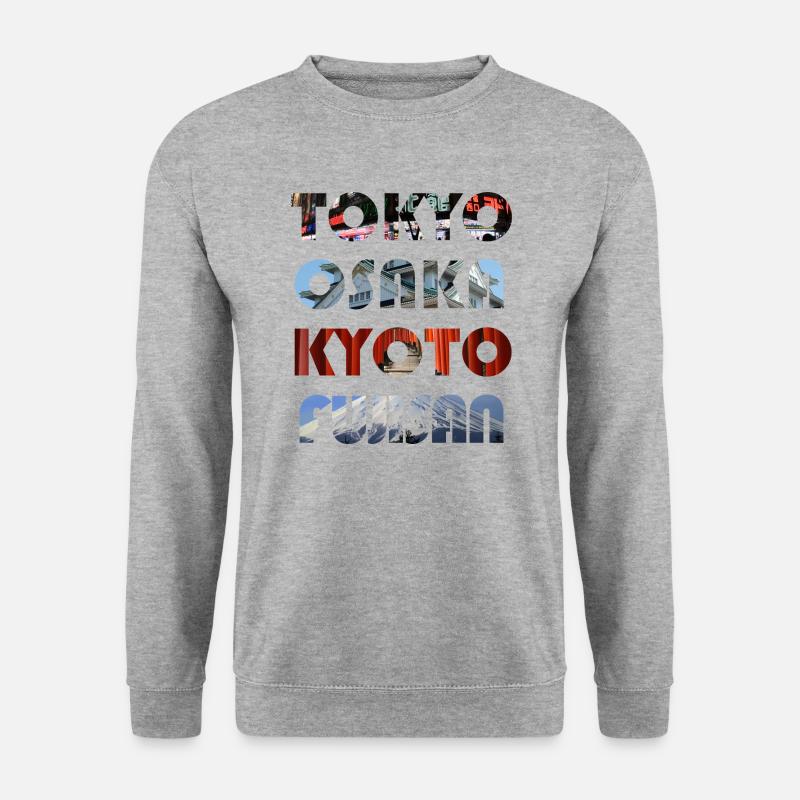 Japan's Metropolen - Unisex Pullover - Weißgrau meliert