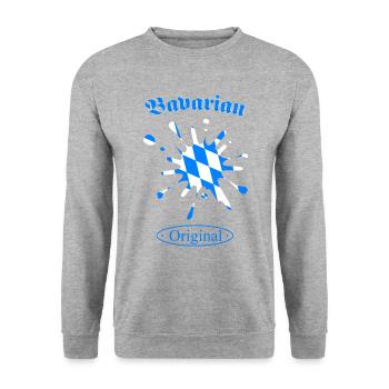 Bayern, Oberbayern, Geschenk für Bayern - Unisex Pullover - Weißgrau meliert - Vorne - Alina (178cm) & Michal (187cm)