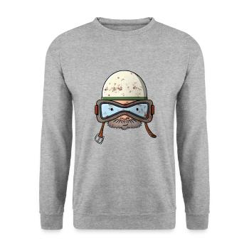 Biker - Unisex Sweatshirt - salt & pepper - Front - Alina (178cm) & Michal (187cm)