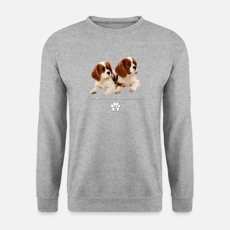 Die großen braunen Augen - Unisex Pullover - Weißgrau meliert
