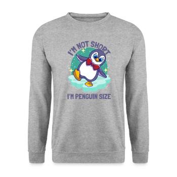 Penguins I'm Not Short I'm Penguin Size - Unisex Sweatshirt - salt & pepper - Front - Alina (178cm) & Michal (187cm)