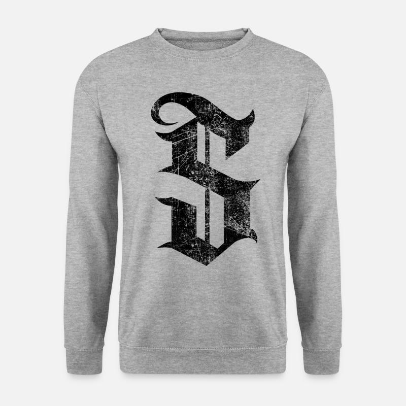 Tshirt alphabet initial S - Unisex Sweatshirt - salt & pepper