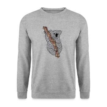 Koalaa GeomeTRIX bunt - Unisex Pullover - Weißgrau meliert - Vorne - Alina (178cm) & Michal (187cm)