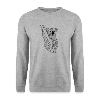 Koalaa GeomeTRIX - Unisex Pullover - Weißgrau meliert - Vorne - Alina (178cm) & Michal (187cm)