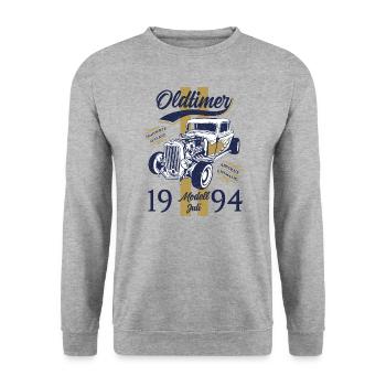 30. Geburtstag Oldtimer Juli 1994 Jahrgang 1994 - Unisex Pullover - Weißgrau meliert - Vorne - Alina (178cm) & Michal (187cm)