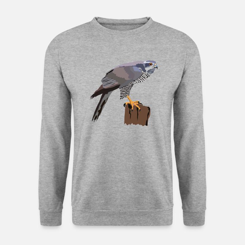 Habicht - Unisex Pullover - Weißgrau meliert