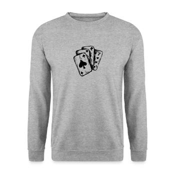 Jeu de cartes - Sweat-shirt Unisexe - gris chiné - Devant - Alina (178cm) & Michal (187cm)