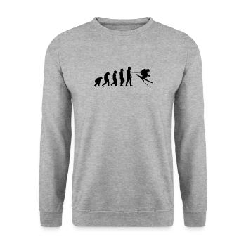 Ski Evolution Tshirt - Unisex Pullover - Weißgrau meliert - Vorne - Alina (178cm) & Michal (187cm)