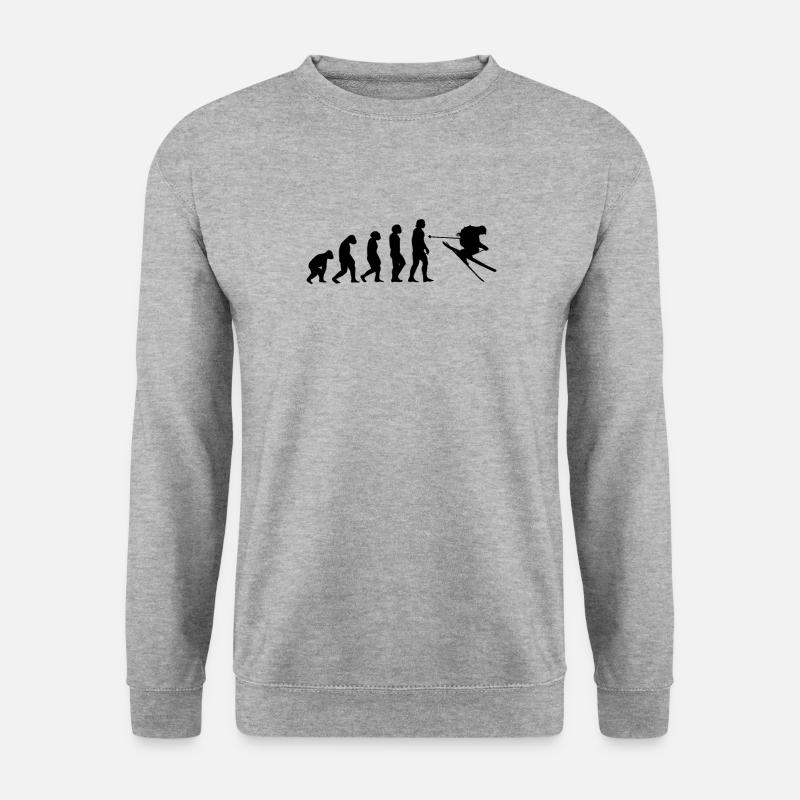 Ski Evolution Tshirt - Unisex Pullover - Weißgrau meliert