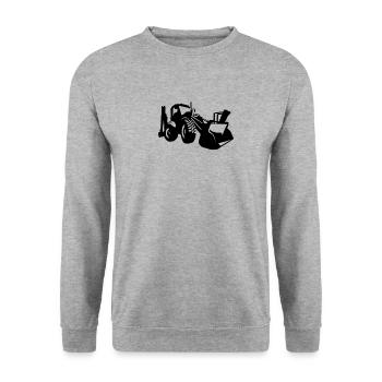 Excavator driver Wheel loader Excavator - Unisex Sweatshirt - salt & pepper - Front - Alina (178cm) & Michal (187cm)