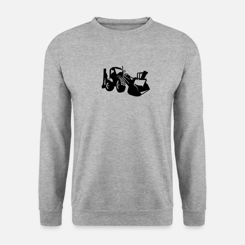 Baggerfahrer Radlader Bagger - Unisex Pullover - Weißgrau meliert