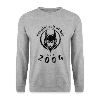 20th Birthday Keepin evil at bay since 2004 - Unisex Sweatshirt - salt & pepper - Front - Alina (178cm) & Michal (187cm)