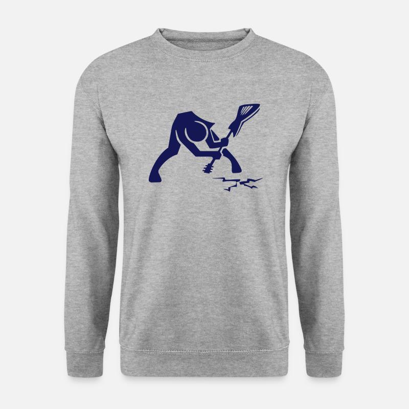 Breaking my guitar. - Unisex Pullover - Weißgrau meliert