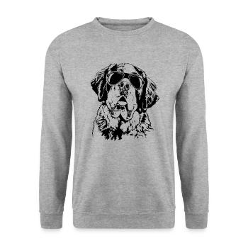 BERNHARDINER St Bernard cool Sonnenbrille Wilsigns - Unisex Pullover - Weißgrau meliert - Vorne - Alina (178cm) & Michal (187cm)