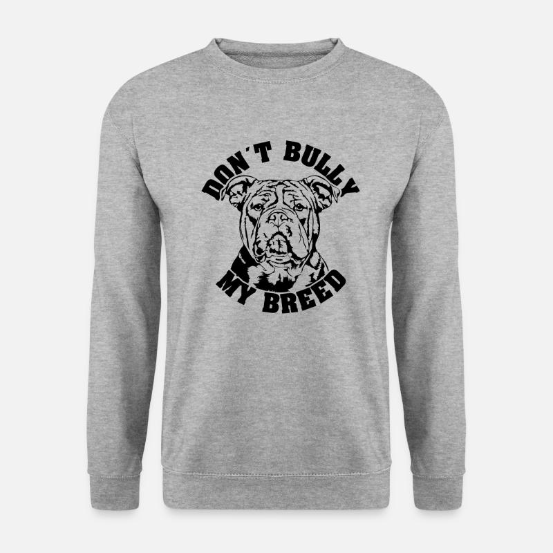 American Bully Dont Bully my Breed Hunde Wilsigns - Unisex Pullover - Weißgrau meliert