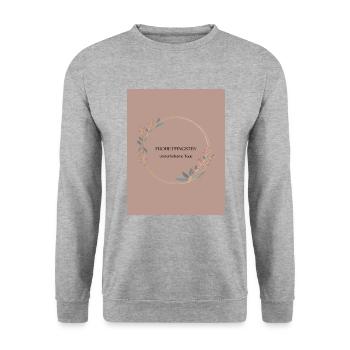 Pfingsten Gruß Feiertag Geschenk Spruch Ferien - Unisex Pullover - Weißgrau meliert - Vorne - Alina (178cm) & Michal (187cm)