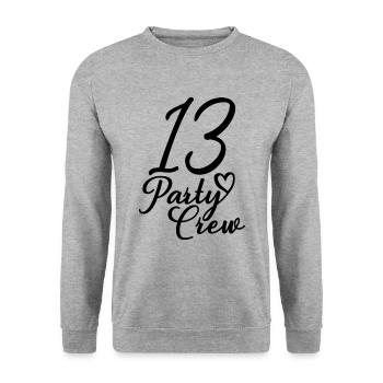 13 Party Crew 13th Birthday Party 13 Years Old - Unisex Sweatshirt - salt & pepper - Front - Alina (178cm) & Michal (187cm)