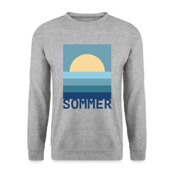 Sommer! - Unisex Pullover - Weißgrau meliert - Vorne - Alina (178cm) & Michal (187cm)