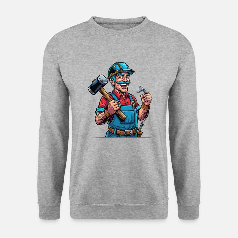 Handwerker Stolz: Hammerharte Arbeit! - Unisex Pullover - Weißgrau meliert