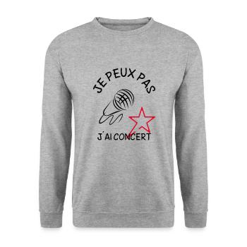 je peux pas j ai concert - Sweat-shirt Unisexe - gris chiné - Devant - Alina (178cm) & Michal (187cm)