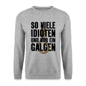 SO VIELE IDIOTEN ICH HASSE MENS - Unisex Pullover - Weißgrau meliert - Vorne - Alina (178cm) & Michal (187cm)