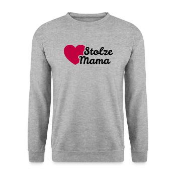 Stolze Mama - Unisex Pullover - Weißgrau meliert - Vorne - Alina (178cm) & Michal (187cm)