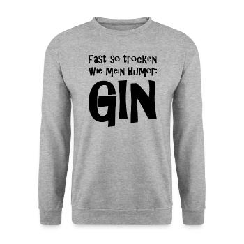 Gin - Spruch - lustig - Unisex Pullover - Weißgrau meliert - Vorne - Alina (178cm) & Michal (187cm)