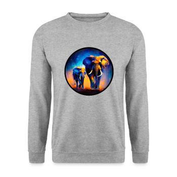 Elephant Elephant Baby Africa Serengeti - Unisex Sweatshirt - salt & pepper - Front - Alina (178cm) & Michal (187cm)