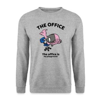 The office is my playground - The office - Unisex Pullover - Weißgrau meliert - Vorne - Alina (178cm) & Michal (187cm)