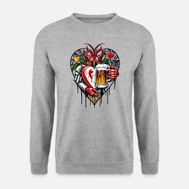 Ich liebe Bier - Unisex Pullover - Weißgrau meliert