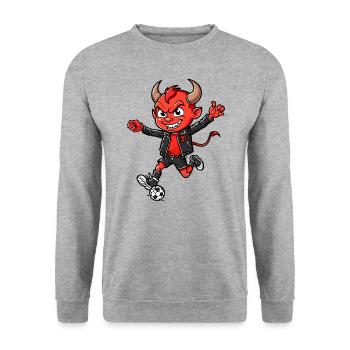Diable rouge - Sweat-shirt Unisexe - gris chiné - Devant - Alina (178cm) & Michal (187cm)