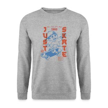 Skate To Be Great Boys - Unisex Pullover - Weißgrau meliert - Vorne - Alina (178cm) & Michal (187cm)