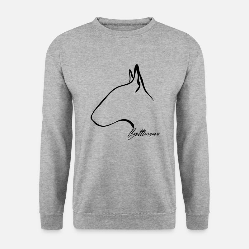 BULLTERRIER Profil Wilsigns - Unisex Pullover - Weißgrau meliert