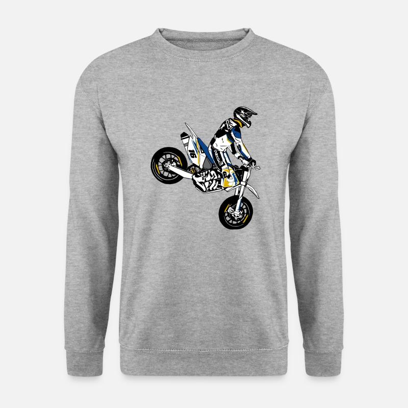 Supermoto - Unisex Pullover - Weißgrau meliert