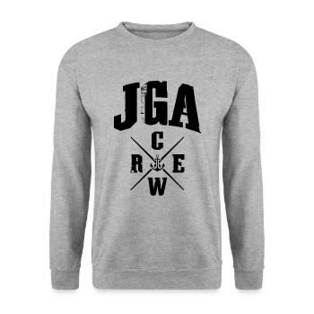 Jga Crew Anker - Unisex Pullover - Weißgrau meliert - Vorne - Alina (178cm) & Michal (187cm)
