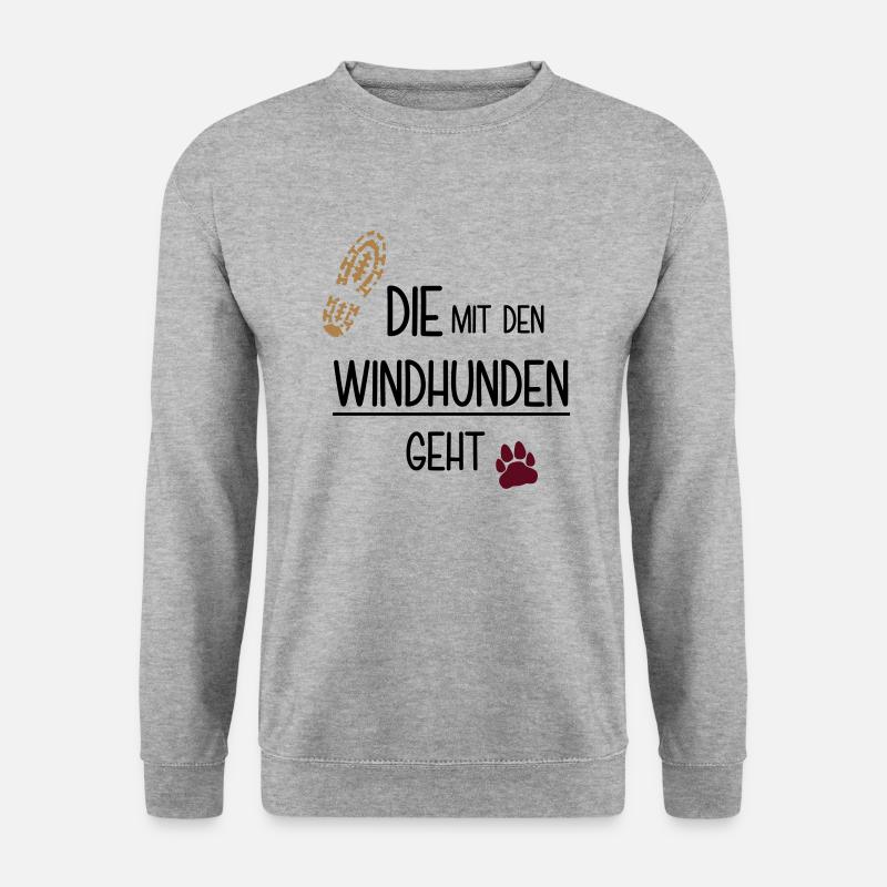 Die mit den Windhunden geht - Unisex Pullover - Weißgrau meliert