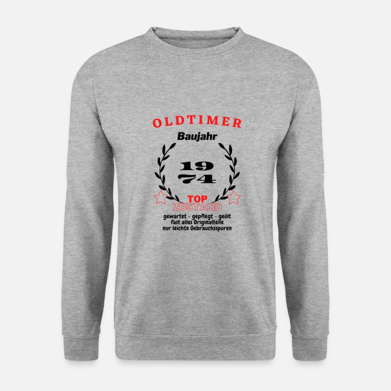 Baujahr 1974 - Unisex Pullover - Weißgrau meliert
