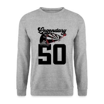 50TH BIRTHDAY DART LEGEND 1976 - Unisex Sweatshirt - salt & pepper - Front - Alina (178cm) & Michal (187cm)