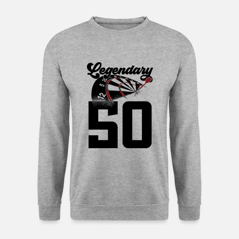 50. GEBURTSTAG DART LEGENDE 1976 - Unisex Pullover - Weißgrau meliert