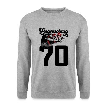 70TH BIRTHDAY DART LEGEND 1951 - Unisex Sweatshirt - salt & pepper - Front - Alina (178cm) & Michal (187cm)