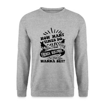 French Bulldog Can Bite You - Unisex Sweatshirt - salt & pepper - Front - Alina (178cm) & Michal (187cm)