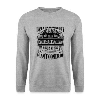I Am A Respiratory Therapist - Unisex Sweatshirt - salt & pepper - Front - Alina (178cm) & Michal (187cm)