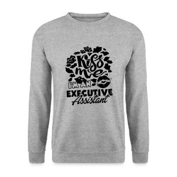 Kiss Me I am An Executive Assistant - Unisex Sweatshirt - salt & pepper - Front - Alina (178cm) & Michal (187cm)