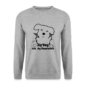 My Norwich Terrier Ate my Homework - Unisex Sweatshirt - salt & pepper - Front - Alina (178cm) & Michal (187cm)
