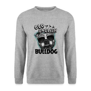 Old English Bulldog Coolest Dog - Unisex Sweatshirt - salt & pepper - Front - Alina (178cm) & Michal (187cm)