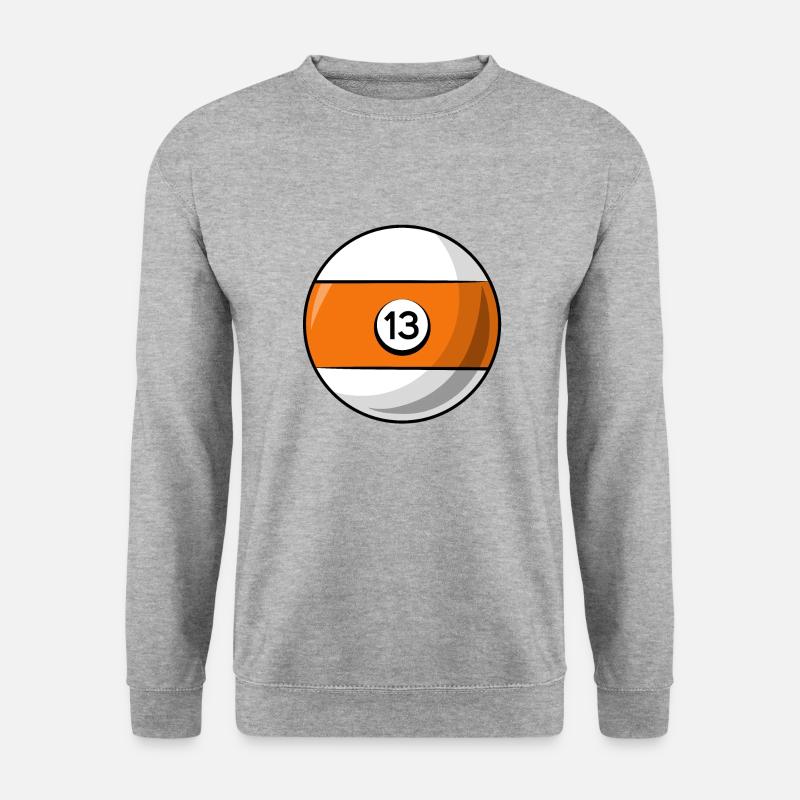 Boule de billard 13 orange Billard treize - Sweat-shirt Unisexe - gris chiné