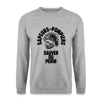 Sapeur pompier - Sweat-shirt Unisexe - gris chiné - Devant - Alina (178cm) & Michal (187cm)