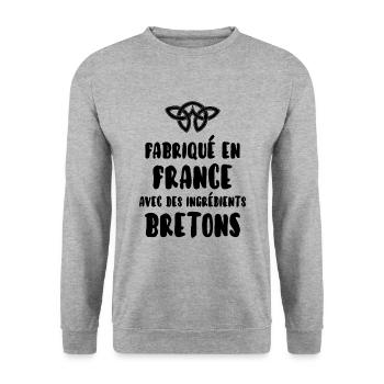 Breton - Sweat-shirt Unisexe - gris chiné - Devant - Alina (178cm) & Michal (187cm)