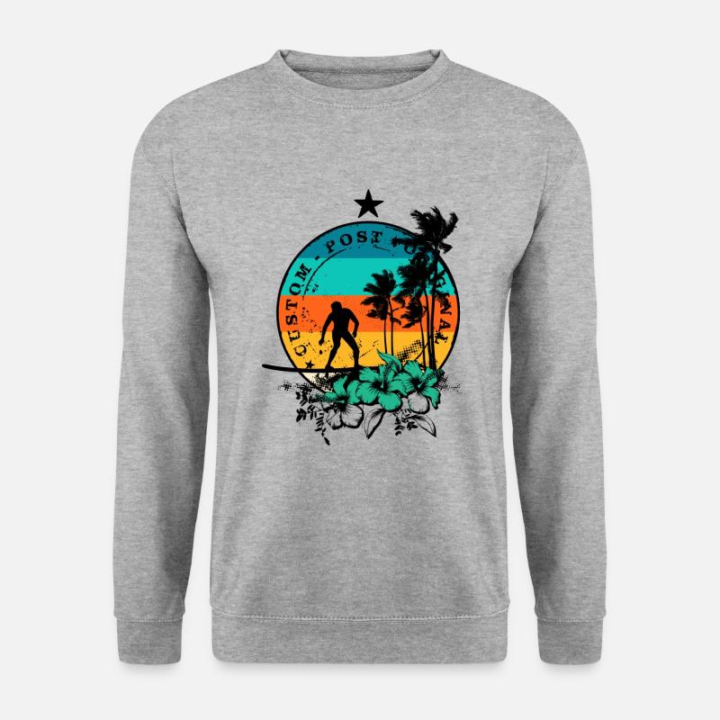 Retro-Surfen - Unisex Pullover - Weißgrau meliert
