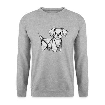 Origami Dog - Unisex Sweatshirt - salt & pepper - Front - Alina (178cm) & Michal (187cm)